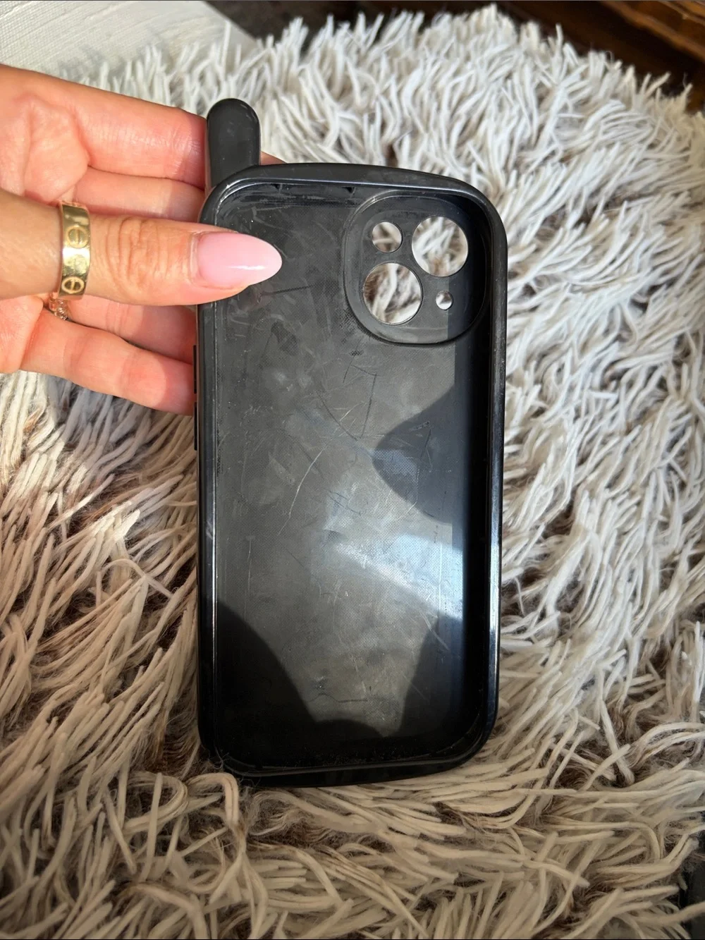 Novelty Retro Cell iPhone 13 Silicone Case - Black